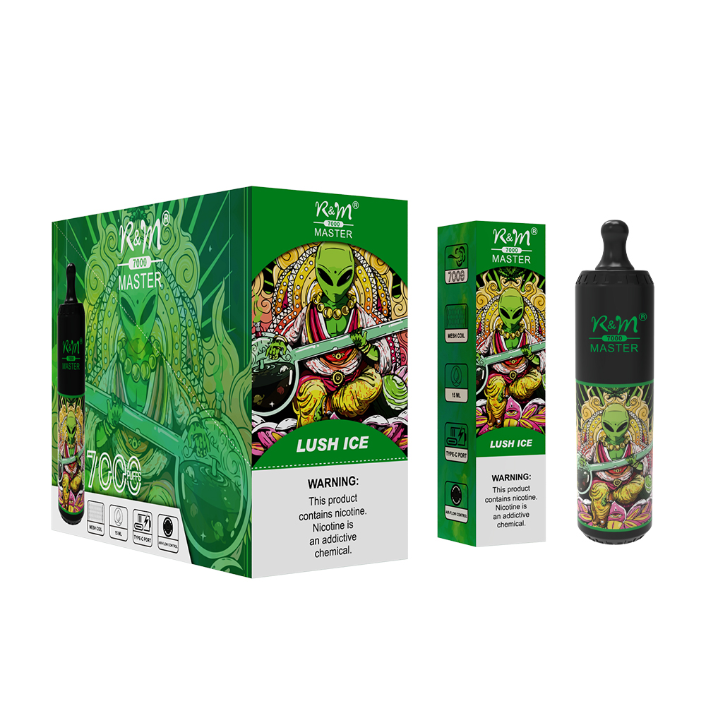 Nouvelle arrivée R&M Master 7000puffs 15 ml E Liquide Mesh Coil rechargeable Vape Vape OEM Logo en gros cigarette électronique