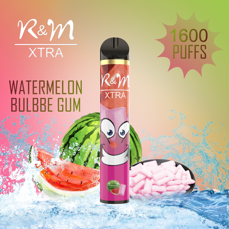 R & M XTRA 1600 Puffs 6% Dispositif jetable de Vape Nicotine | Gomme à bulles melon