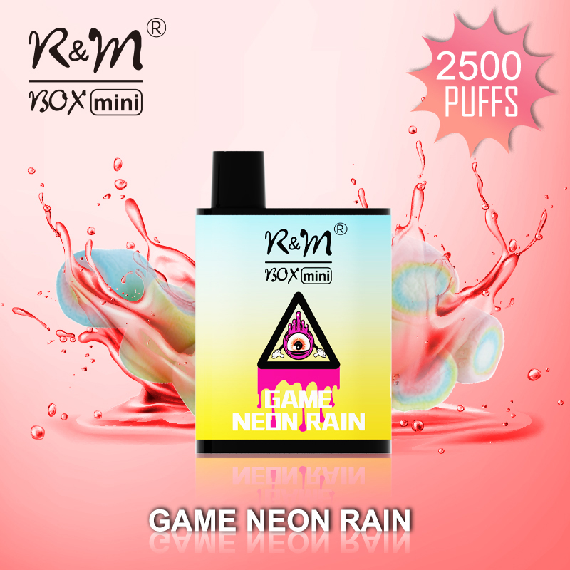 R&M Box mini pluie néon | 3% de nicotine | Distributeur de vape jetable | Fabricant