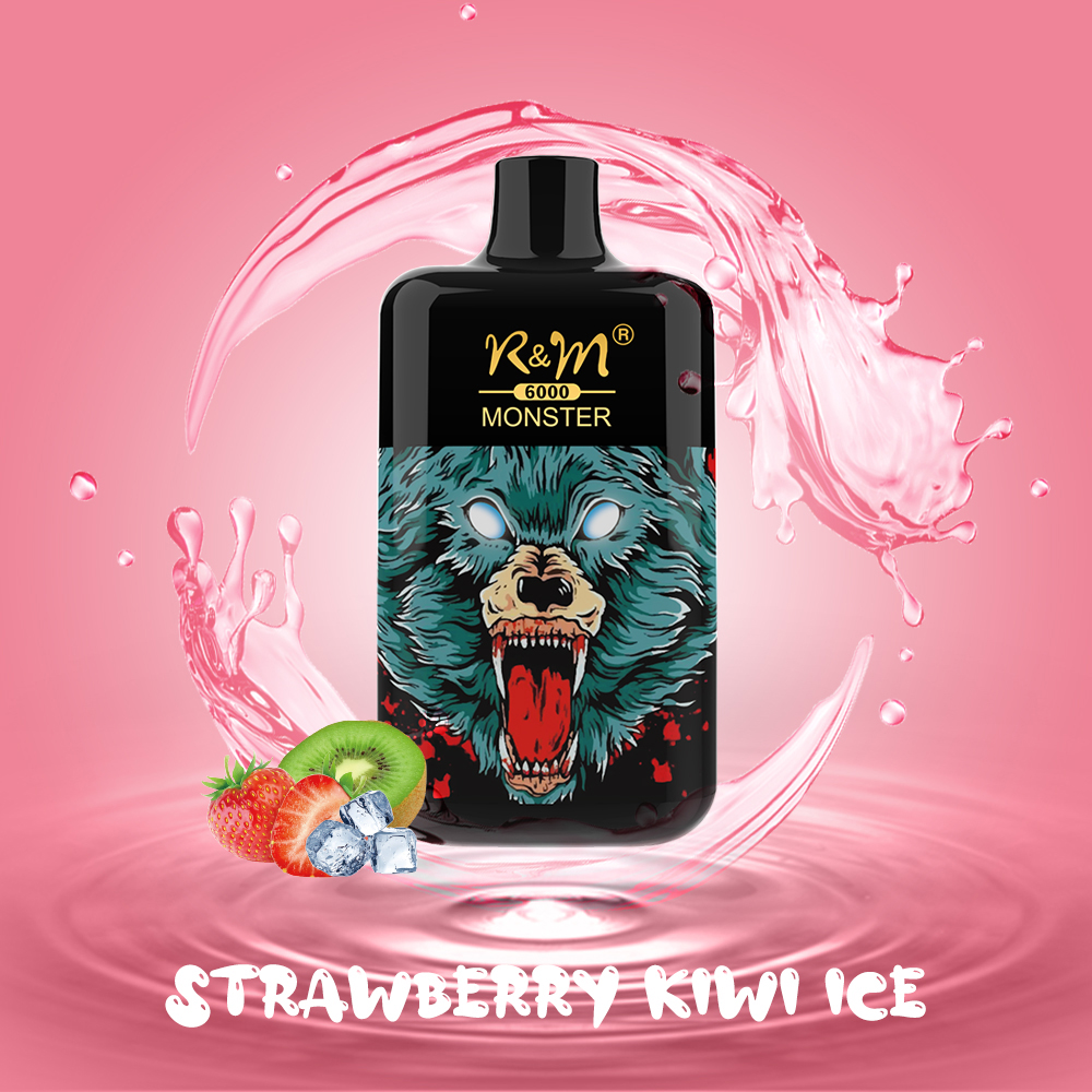 Le plus récent logo personnalisé Elfbar Disposable Vape Type-C R&M Monster 6000 Puffs Mesh Bobine Electronic Cigarette Vape Pod Device 