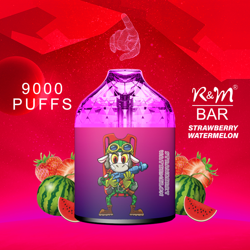 Bar R&M d'origine 9000puffs Diamond Présexé 15ml E Liquid Nicotine Disposable Vape UK Dubai Esco Elf Version Ecigarette