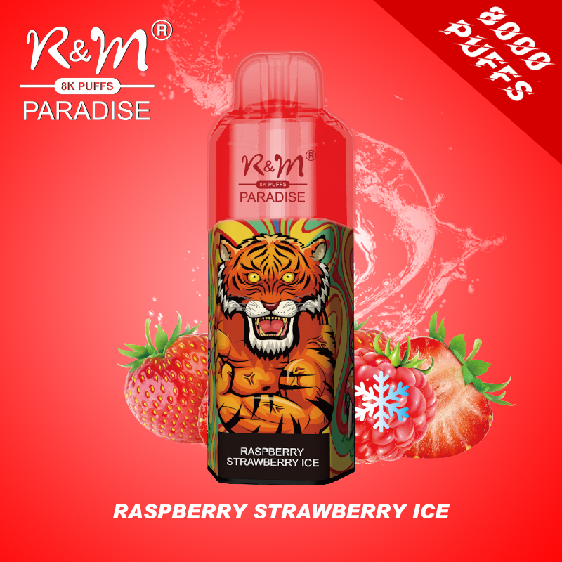 USA Royaume-Uni Populaire Létrange du jus de vape de longue durée 2% 5% Saline Nicotine RVB Lumière 8K R&M Paradis Disposable Dispositif Disposable Disposable Disposy Vape Vape