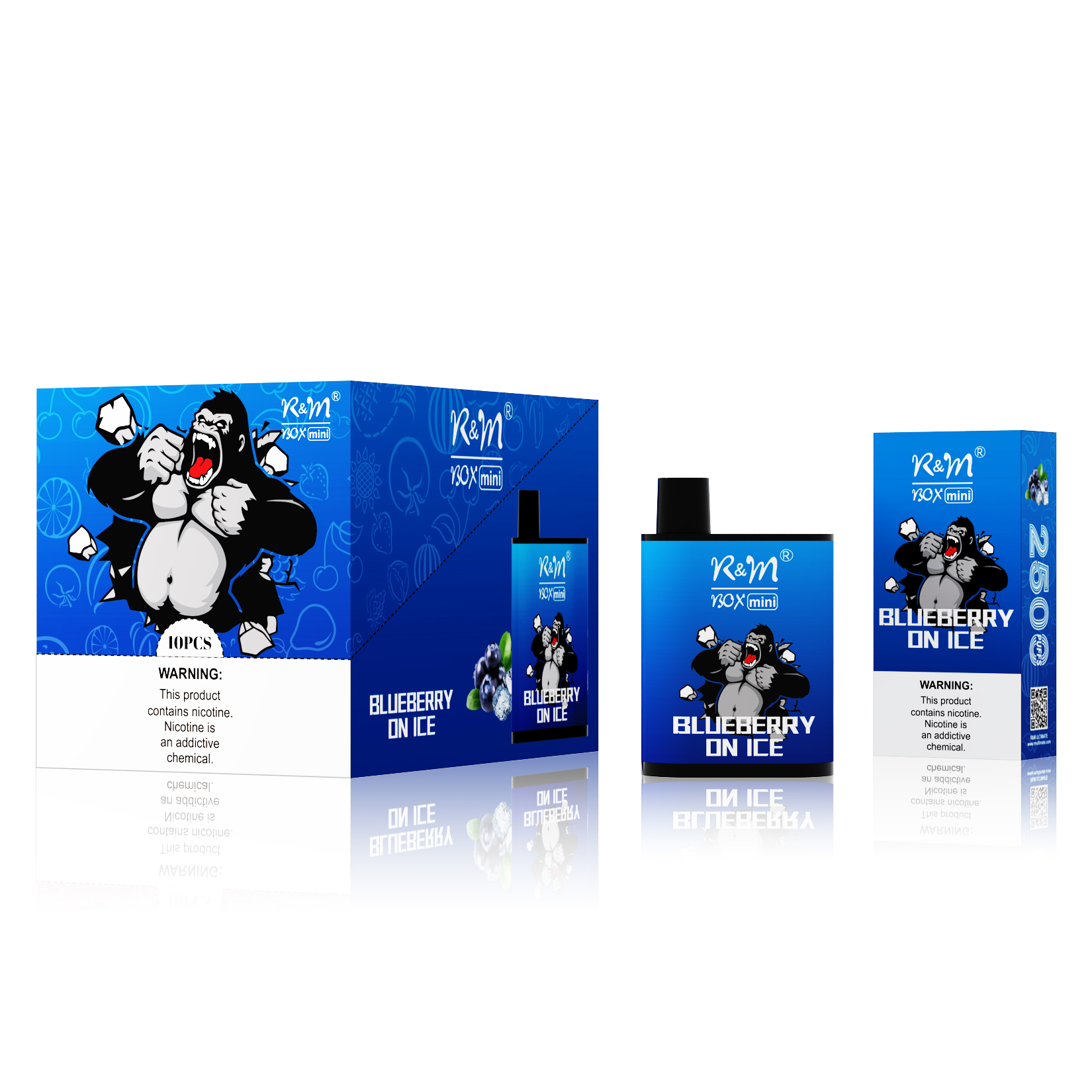 R&M Box Mini Blueberry on Ice | 3% Salt Nicotine Dermable Vape 